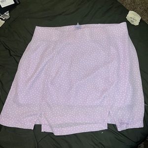 Purple polka dot mini skirt size L